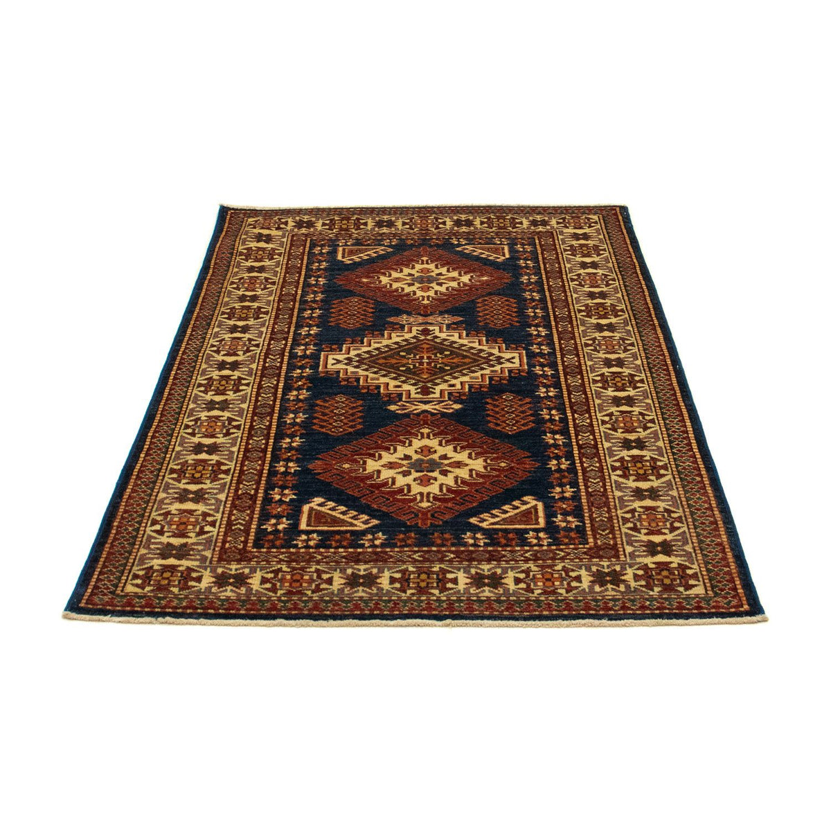 Kazak Teppich 93x157cm - Orientteppich - dunkelblau