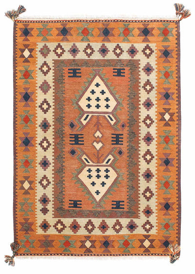 Kelim Fars Teppich 144x200cm - braun
