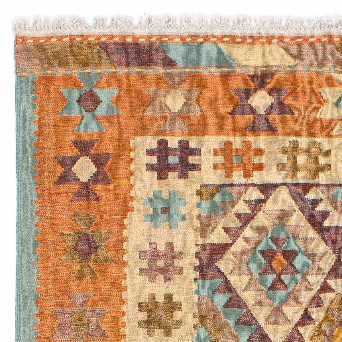 Kelim Modern Teppich 155x205cm - mehrfarbig