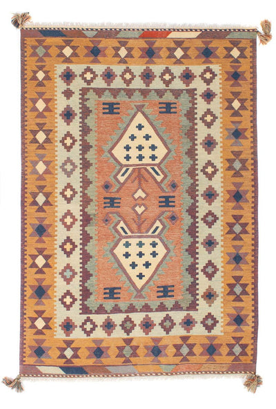 Kelim Modern Teppich 143x208cm - mehrfarbig