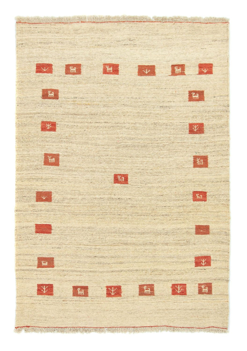 Gabbeh Teppich Indus 120x180cm - Wollteppich - beige