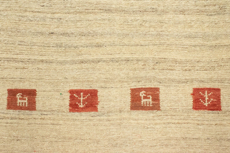 Gabbeh Teppich Indus 120x180cm - Wollteppich - beige