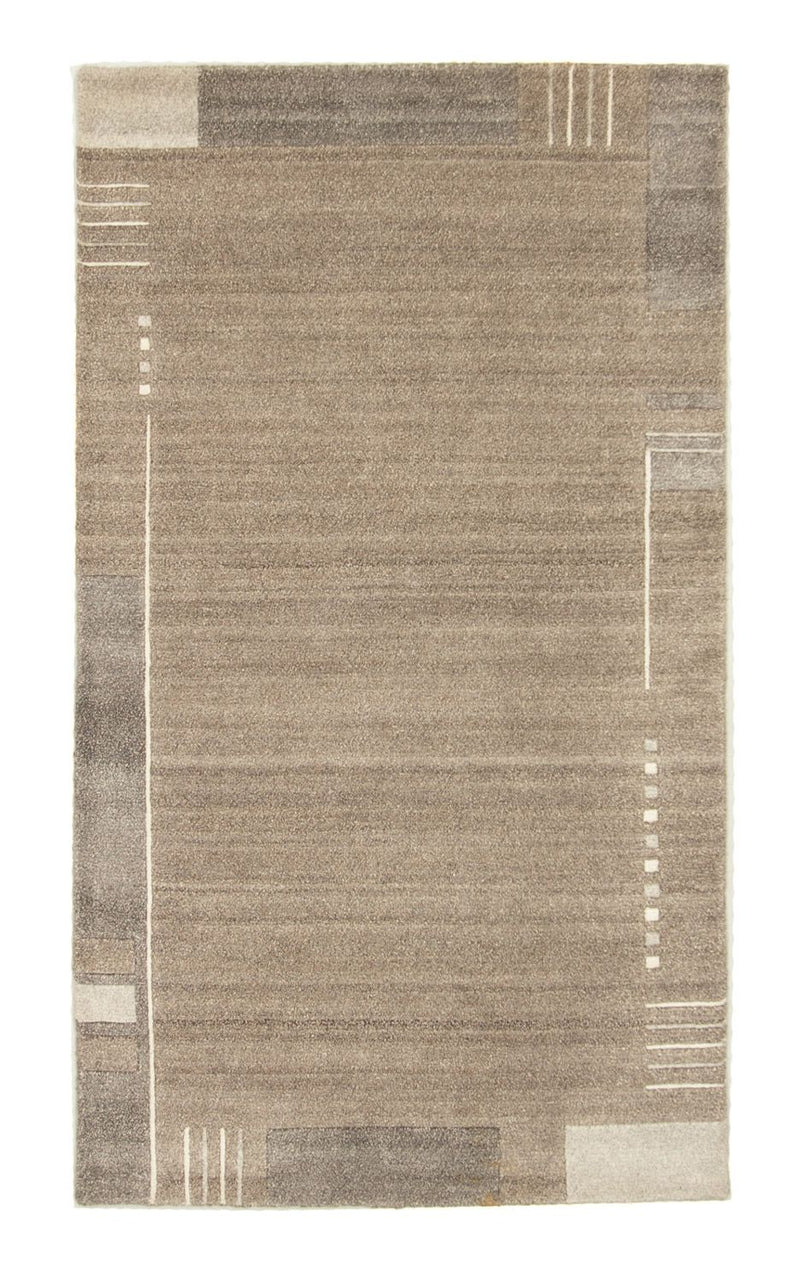 Nepal Teppich 90x160cm - Wollteppich - hellchoco