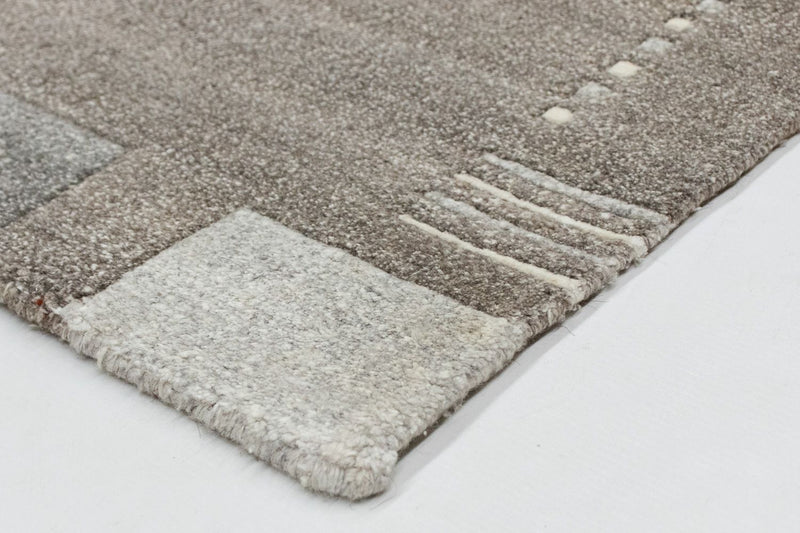 Nepal Teppich 60x90cm - Wollteppich - grau