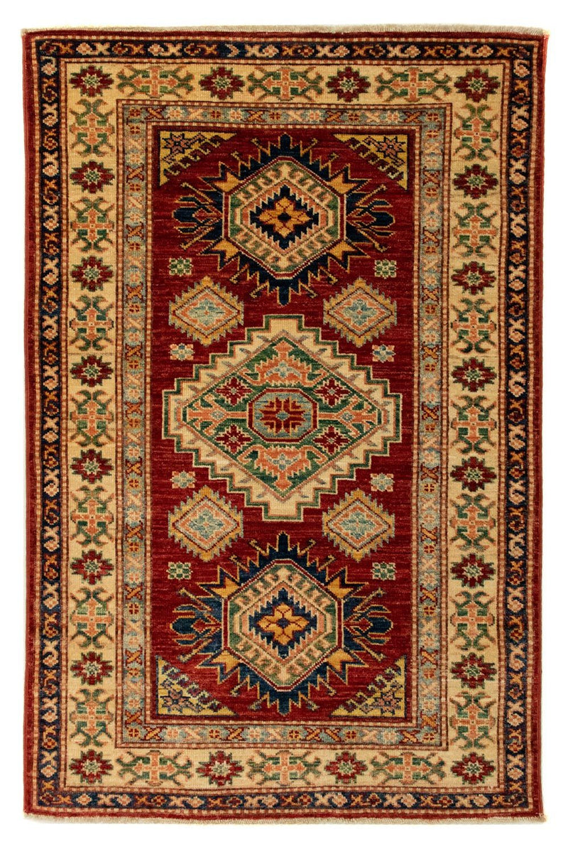 Kazak Teppich 84x124cm - Orientteppich - dunkelrot