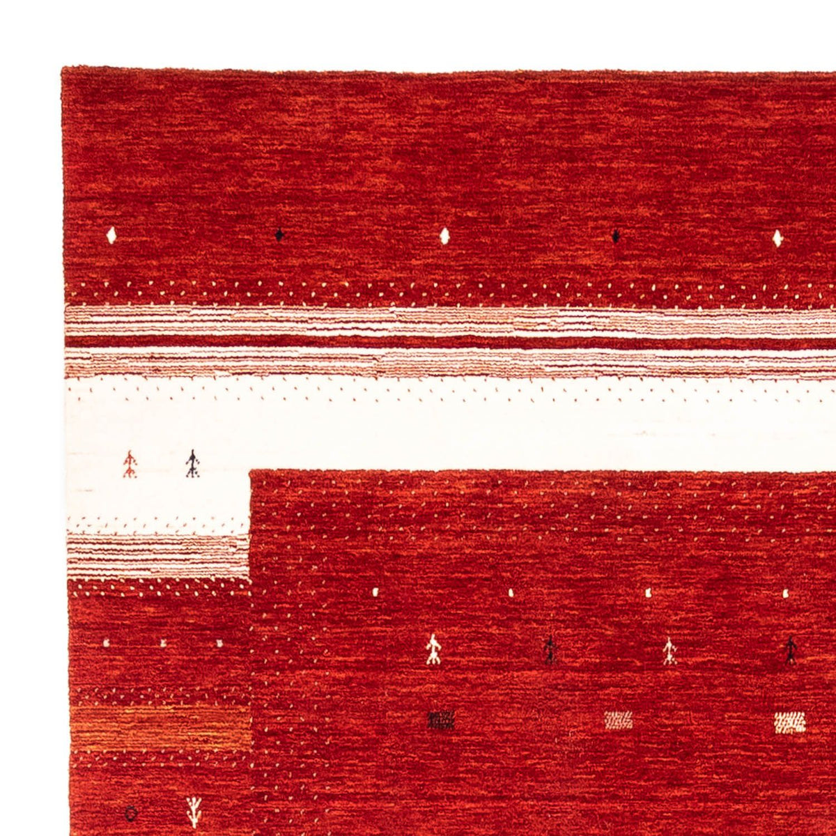 Loribaft Teppich Perser 203x303cm - Wollteppich - rot