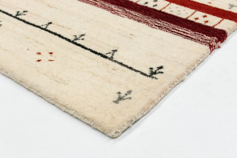 Loribaft Teppich Perser 70x141cm - Wollteppich - beige