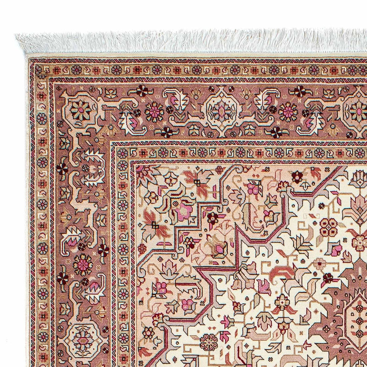 Täbriz - 50 Raj Teppich 149x207cm - Perserteppich - beige