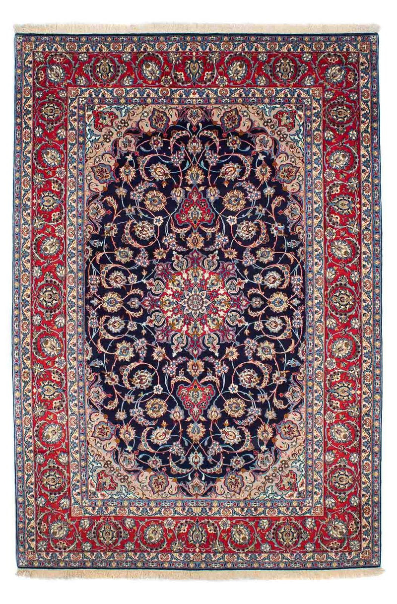 Isfahan Teppich 155x233cm - Perserteppich - dunkelblau