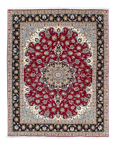 Täbriz - 50 Raj Teppich 155x198cm - Perserteppich - dunkelrot