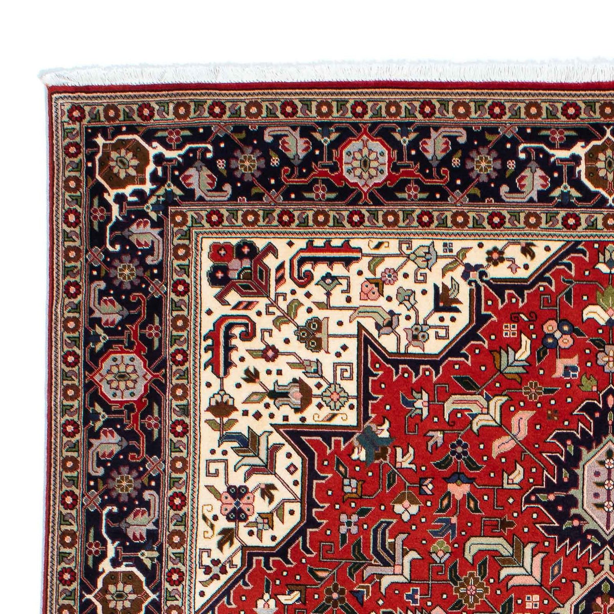 Täbriz - 50 Raj Teppich 152x205cm - Perserteppich - dunkelrot