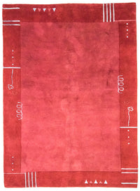 Nepal Teppich 160x230cm - Wollteppich - rot – product image